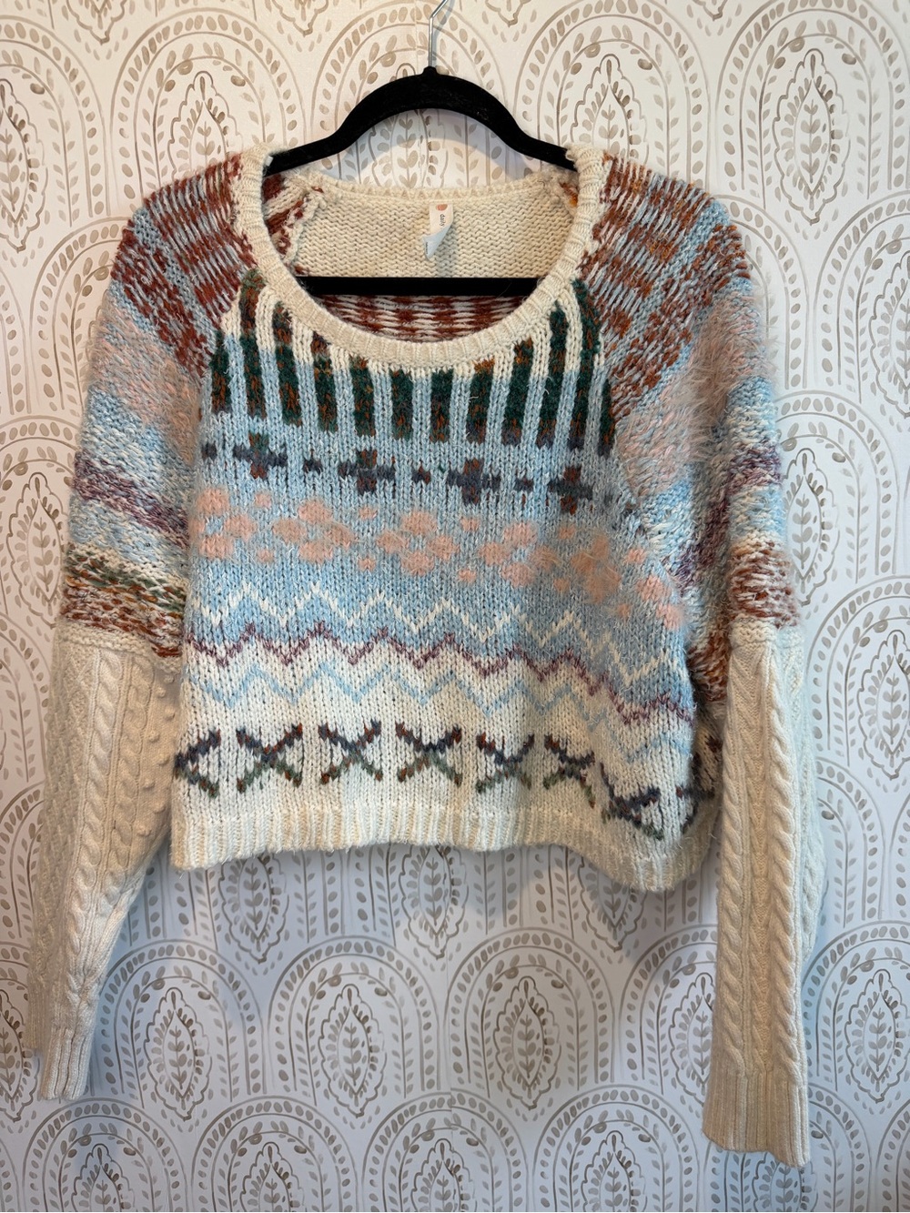 Anthropologie Daily Practice Nordic Sweater Cotton/Wool Blend size Med / Large - Picture 2 of 11
